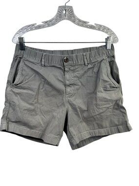 Bearbottom Mens Grey Elastic Waist Chino Shorts 5.5" Inseam Size Large Pockets